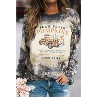 Azura Exchange Graphic Bleached Top with  Farm Fresh Pumpkins