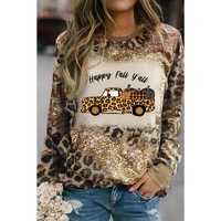 Azura Exchange Leopard Tie Dyed Pumpkin Truck Graphic Top