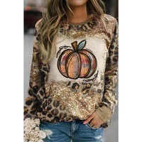 Azura Exchange Leopard Tie Dyed Graphic Long Sleeve Top