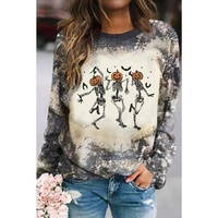 Azura Exchange Dancing Skeleton Tie Dye Long Sleeve Top
