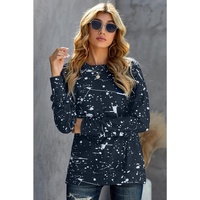 Azura Exchange Scrawl Print Long Sleeve Top with Slit