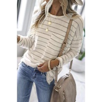 Azura Exchange Pocket Striped Long Sleeve Top