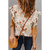 Azura Exchange Ruffle Sleeve Floral Tee