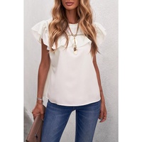 Azura Exchange Ruffled Flutter Top