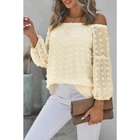 Azura Exchange Off The Shoulder Swiss Dot Blouse