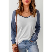 Azura Exchange Patchwork Mesh Long Sleeve Top