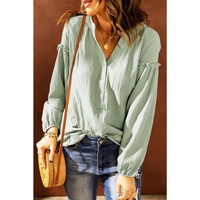 Azura Exchange Balloon Sleeve Crinkled Top