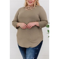 Azura Exchange Cut Out Neckline Plus Size Top