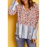Azura Exchange Floral Striped Blouse