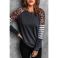 Azura Exchange Leopard Striped Long Sleeve Top