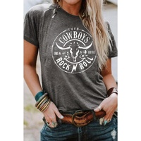 Azura Exchange Steer Head Pattern Print Short Sleeve Graphic Tee