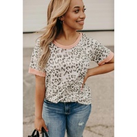 Azura Exchange Leopard Trim Tee
