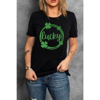 Azura Exchange Sequin Lucky Clover Print T-shirt