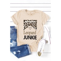 Azura Exchange LEOPARD JUNKIE Letter Heart Graphic Print T-Shirt
