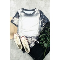Azura Exchange Tie Dye Bleached Round Neck Short Sleeve T-shirt