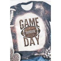 Azura Exchange Leopard Football Graphic Print Crew Neck T-Shirt
