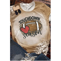 Azura Exchange Touchdown Season Rugby Graphic Leopard Tee