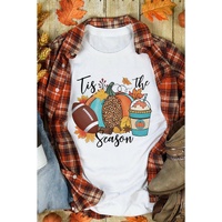 Azura Exchange Pumpkin Graphic Print Crew Neck T-Shirt