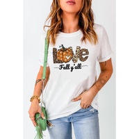 Azura Exchange Leopard Pumpkin Graphic Print Crew Neck T-Shirt