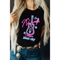 Azura Exchange Guitar Graphic Print Short Sleeve T-Shirt