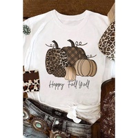 Azura Exchange Pumpkin Print Graphic T-Shirt for Fall