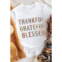 Azura Exchange Thankful Grateful Blessed Leopard Patchwork T-Shirt
