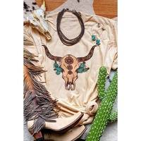 Azura Exchange Western Steer Skull Graphic Print T-Shirt