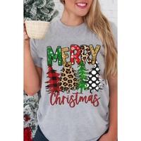 Azura Exchange Christmas Tree Pattern Crew Neck Graphic Tee