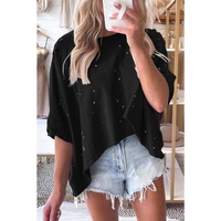 Azura Exchange Bleached Distressed Asymmetric Hem Tee