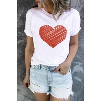 Azura Exchange Glitter Pattern Heart Print T-Shirt