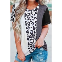 Azura Exchange Short Sleeve Color Block Top