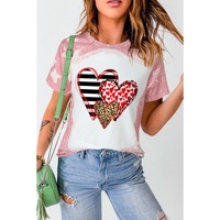 Azura Exchange Heart Shaped Contrast Short Sleeve T Shirt