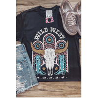 Azura Exchange Steer Skull Graphic Print T-Shirt