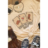 Azura Exchange Poker Cards Letter Graphic Print T-Shirt