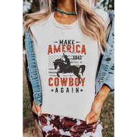 Azura Exchange Cowboy Graphic Print Crew Neck T-Shirt