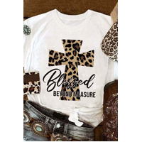 Azura Exchange Leopard Cross Graphic Print T-Shirt