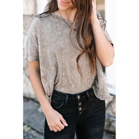 Azura Exchange Vintage Mineral Wash Splicing T-shirt