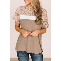 Azura Exchange Leopard Color Block T-Shirt