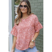 Azura Exchange Leopard Ruffle Sleeve T-Shirt