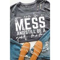 Azura Exchange Letter Print Short Sleeve Graphic Tee