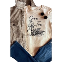 Azura Exchange Graphic Print Crop Top with Khaki Corn Plant Design