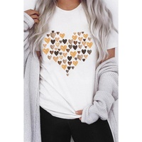 Azura Exchange Heart Shaped Print Crew Neck Graphic Tee