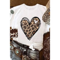 Azura Exchange Leopard Heart Pattern Print T-Shirt