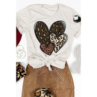 Azura Exchange Leopard Heart Shaped Print Tee
