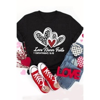 Azura Exchange Leopard Sequin Heart Graphic Valentines Tee