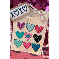 Azura Exchange Valentines Multi Pattern Heart Print T-Shirt