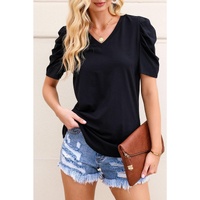 Azura Exchange V-Neck Puff Sleeve T-Shirt