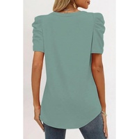 Azura Exchange Puff Sleeve V-Neck T-Shirt