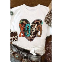 Azura Exchange Heart Shaped Print Crew Neck Graphic Tee