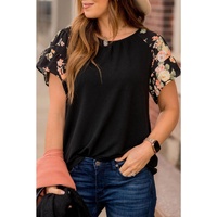 Azura Exchange Tiered Floral Short Sleeve T-Shirt